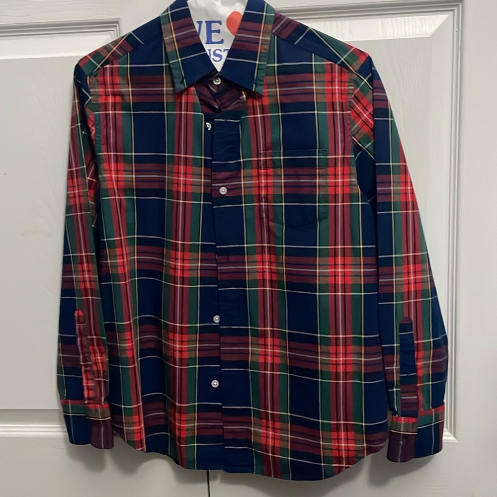 Boys Crewcuts Cotton Plaid Button Down, Size 12 (Red/Green/Navy/ White/Yellow)